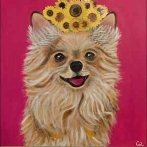 Long hair Chihuahua Painting